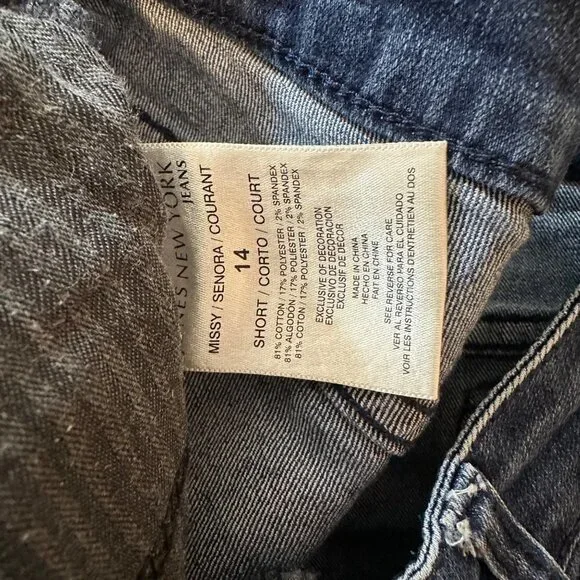 Jones New York Lexington Straight Blue Jeans 14 Short - Picture 4 of 4